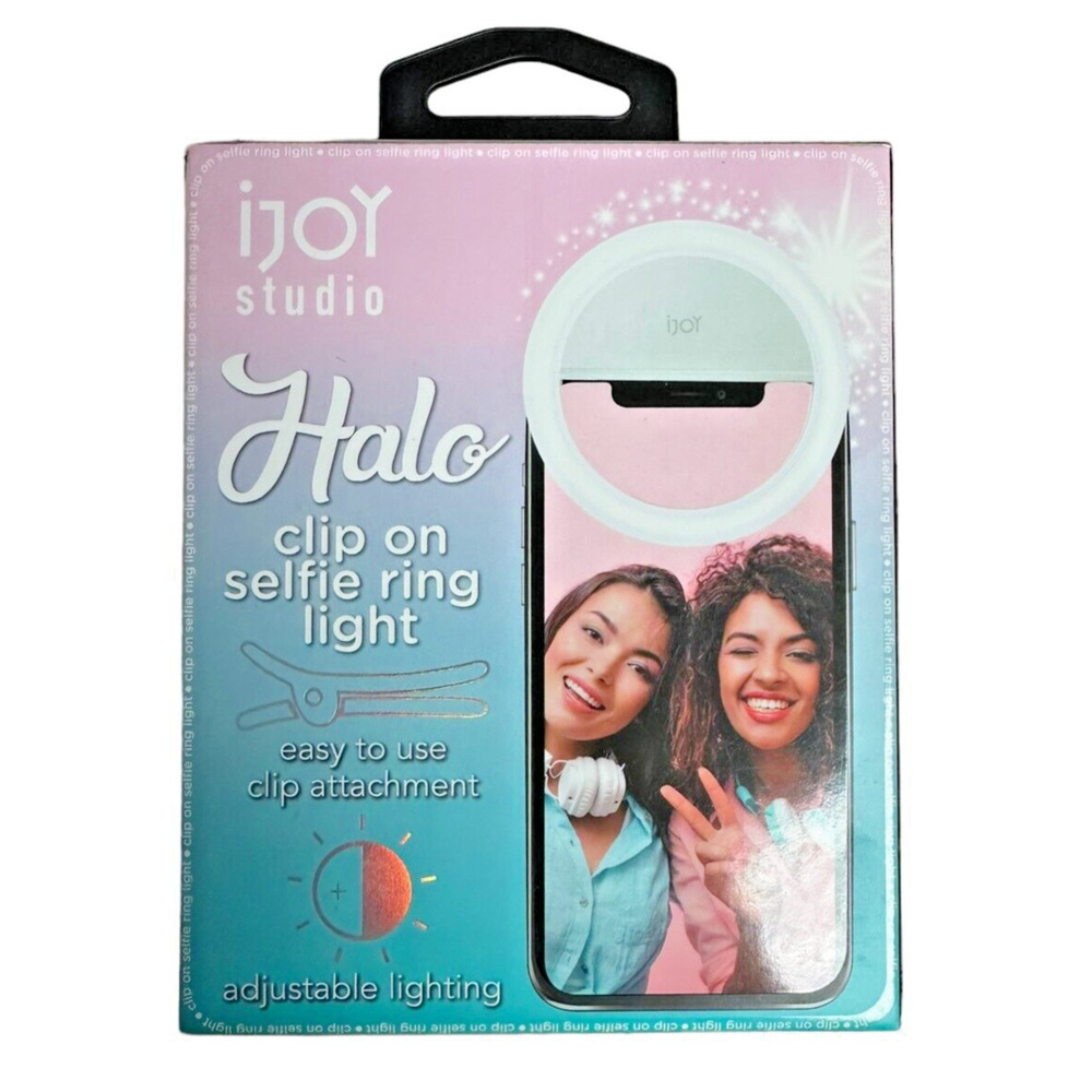 iJoy HALO Rechargeable Clip on Selfie Ring Lights Adjustable Lighting